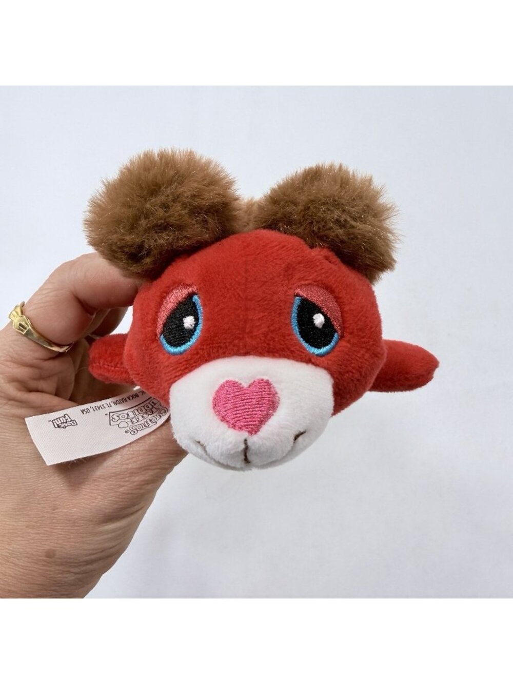 Cutetitos Budditos Spaghetti Meatballs Plush Toy Teddy Bear Red Heart Fuzzy Ears
